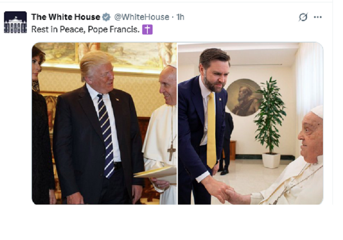 Biały Dom: niech papież Franciszek spoczywa w pokoju