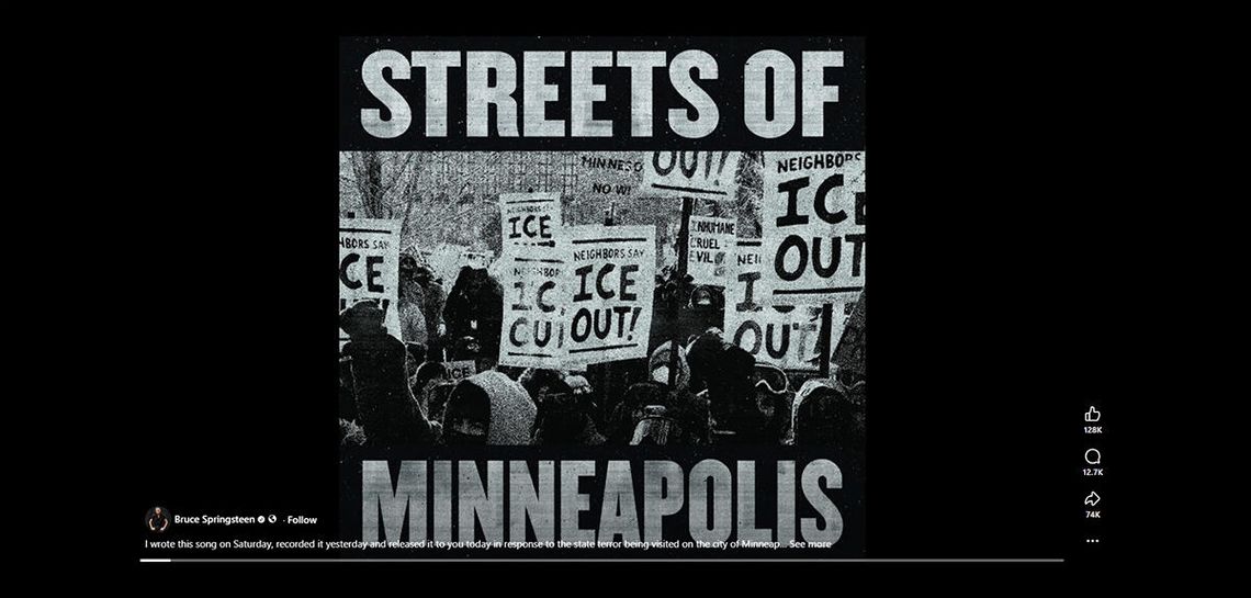 Bruce Springsteen napisał piosenkę na znak protestu przeciwko operacji służb w Minneapolis