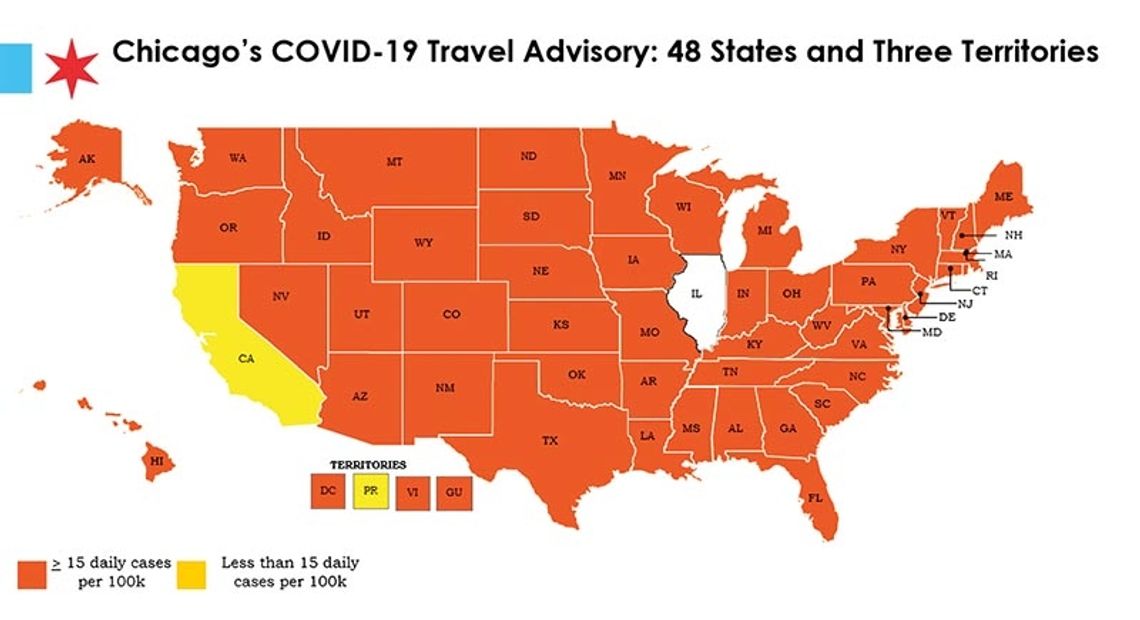 Cały kraj oprócz Kalifornii i Portoryko na chicagowskiej liście kwarantanny