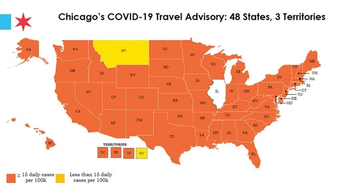 Cały kraj oprócz Montany i Guamu na chicagowskiej liście kwarantanny