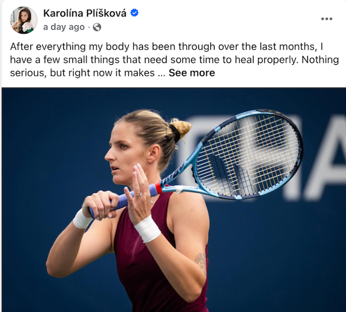 Czeska tenisistka Karolína Pliskova zakończyła sezon Czeska tenisistka Karolína Pliskova zakończyła sezon