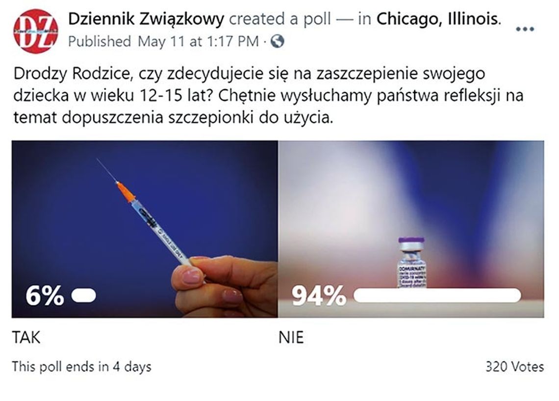 Czy polonijni rodzice chcą zaszczepić swoje dzieci przeciw COVID-19?