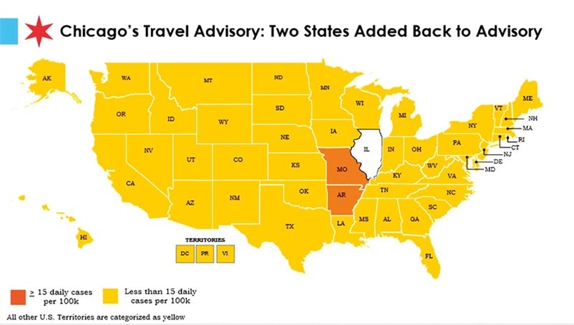 Dwa stany powróciły na chicagowską listę kwarantanny