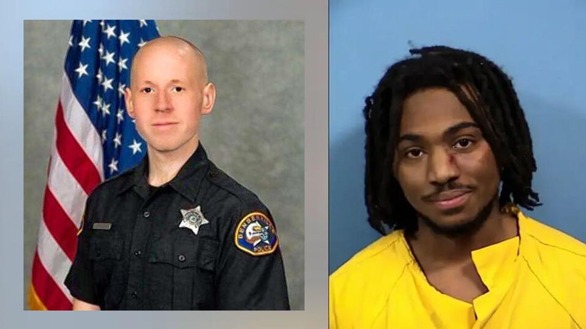 Funkcjonariusz Kotlewski w sądzie ze sprawcą, który oddał do niego strzały Funkcjonariusz Kotlewski w sądzie ze sprawcą, który oddał do niego strzały