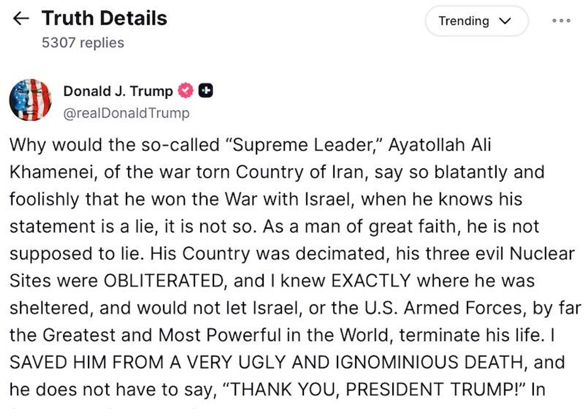 Iran. Szef MSZ potępił Trumpa za wypowiedź o ajatollahu Chameneim