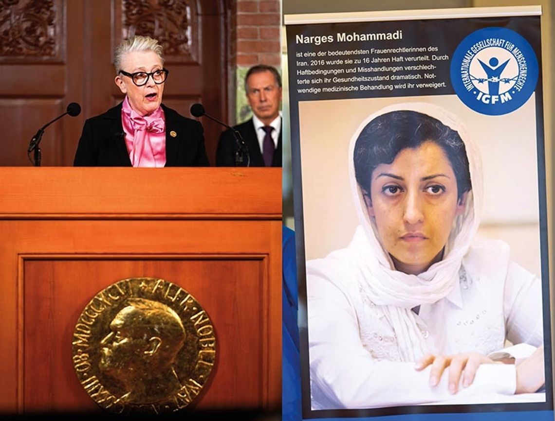 Iranka Narges Mohammadi, więziona obrończyni praw kobiet, laureatką Pokojowej Nagrody Nobla