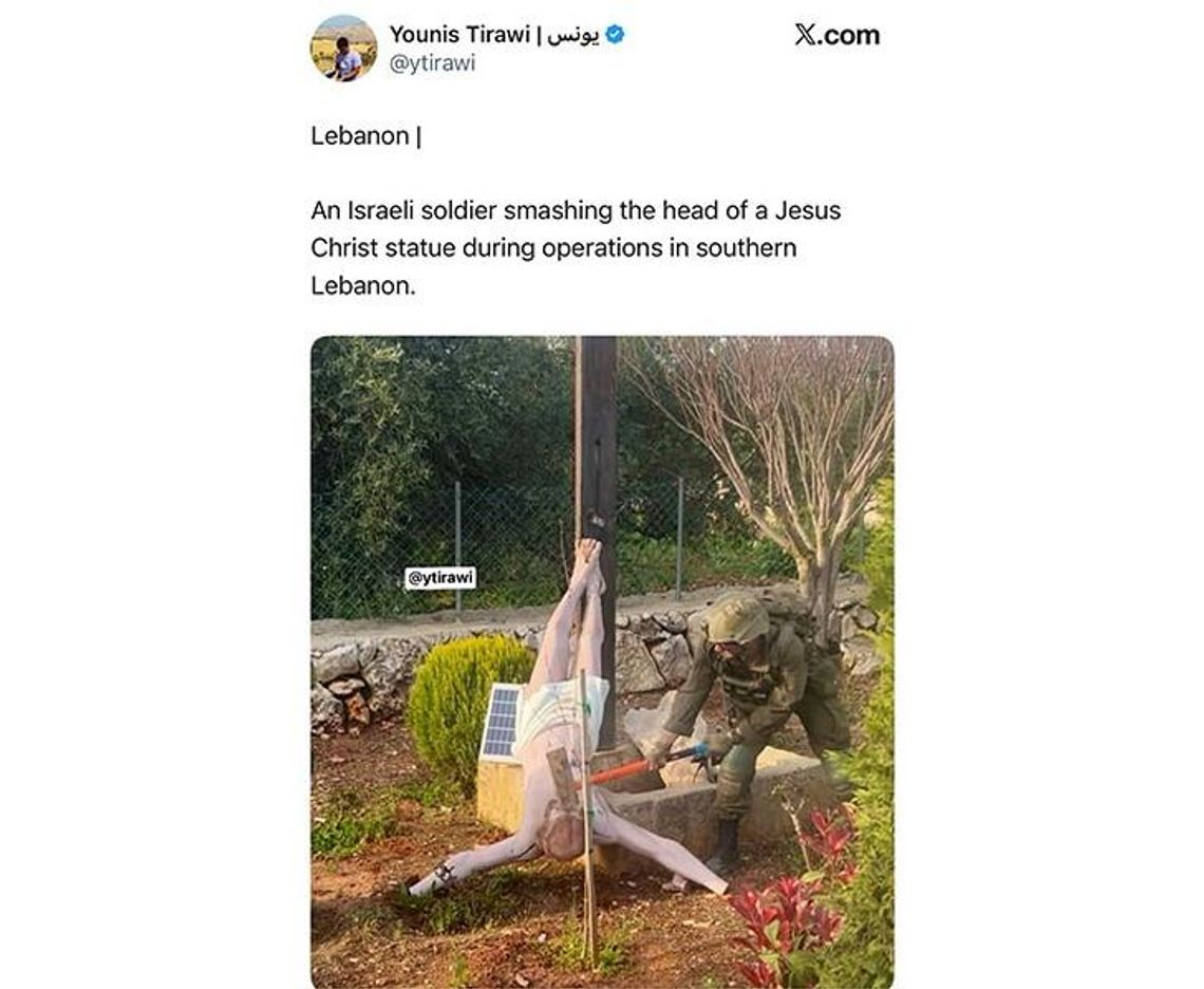 Izraelscy żołnierze, którzy uszkodzili figurę Jezusa, ukarani 30 dniami aresztu; wojsko ustawiło nową figurę