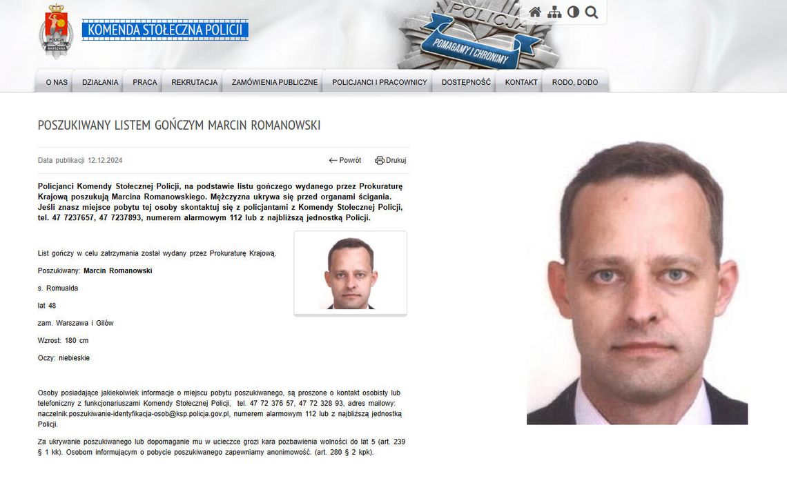 Jest ponowny Europejski Nakaz Aresztowania wobec posła PiS i byłego wiceszefa MS Marcina Romanowskiego