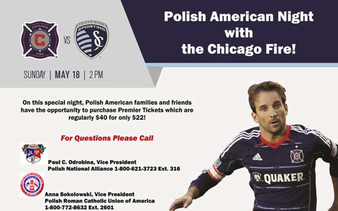 Już w niedzielę "Polish American Night with the Chicago Fire"!