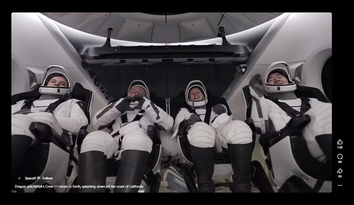 Kapsuła z chorym astronautą bezpiecznie wróciła na Ziemię