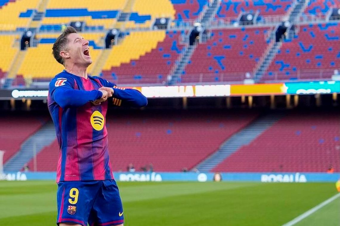 Liga hiszpańska - historyczny gol Lewandowskiego, wygrana „Barcy” po powrocie na Camp Nou Liga hiszpańska - historyczny gol Lewandowskiego, wygrana „Barcy” po powrocie na Camp Nou