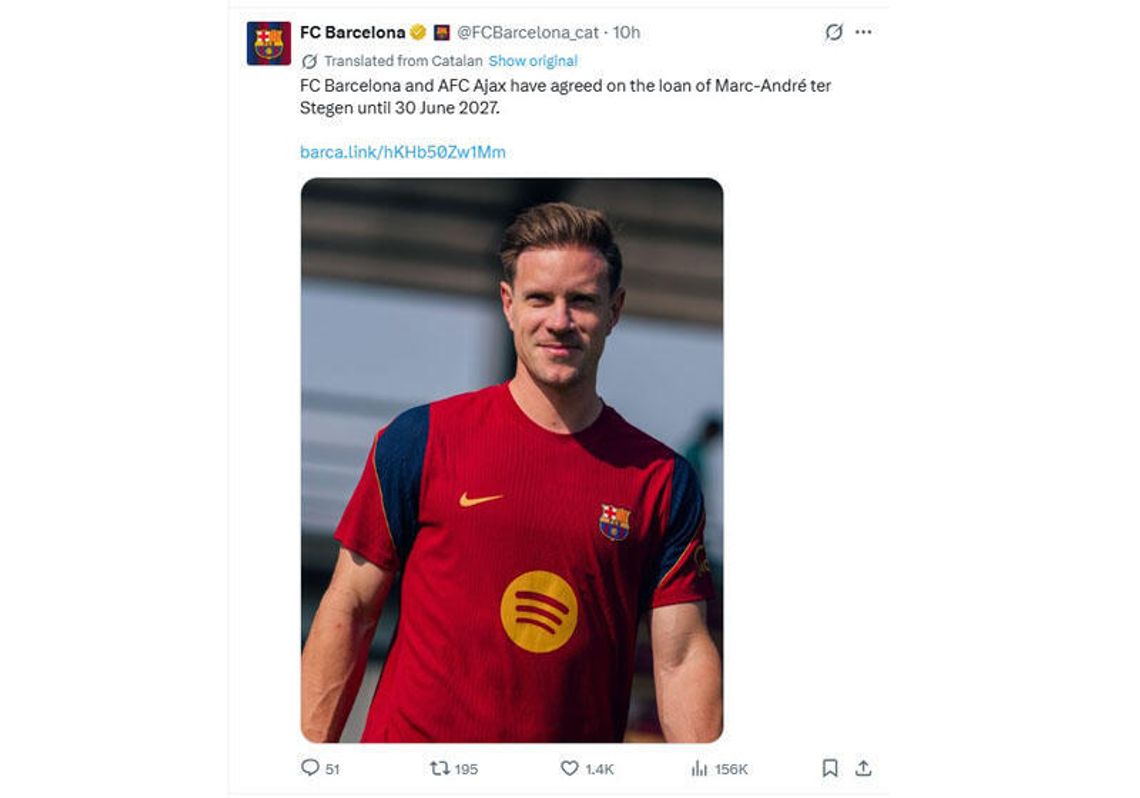 Liga hiszpańska - Szczęsnemu ubył konkurent: ter Stegen wypożyczony do Ajaksu Liga hiszpańska - Szczęsnemu ubył konkurent: ter Stegen wypożyczony do Ajaksu