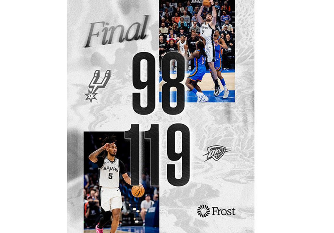 Liga NBA - Sochan bez punktów, porażka Spurs w meczu na szczycie