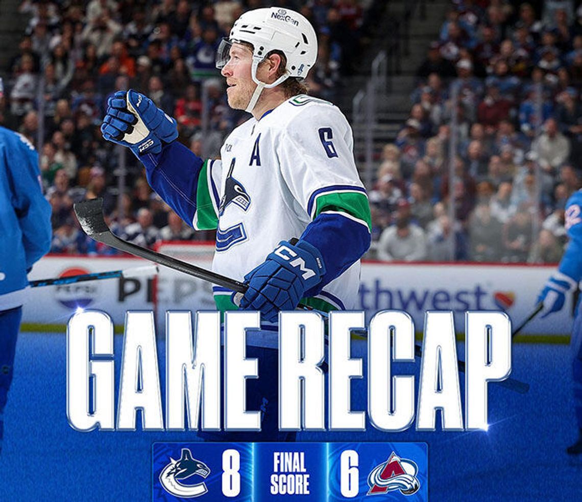 Liga NHL - Canucks roztrwonili przewagę, ale i tak pokonali Avalanche