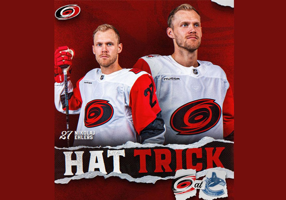 Liga NHL - hat-trick Ehlersa dał wygraną Hurricanes