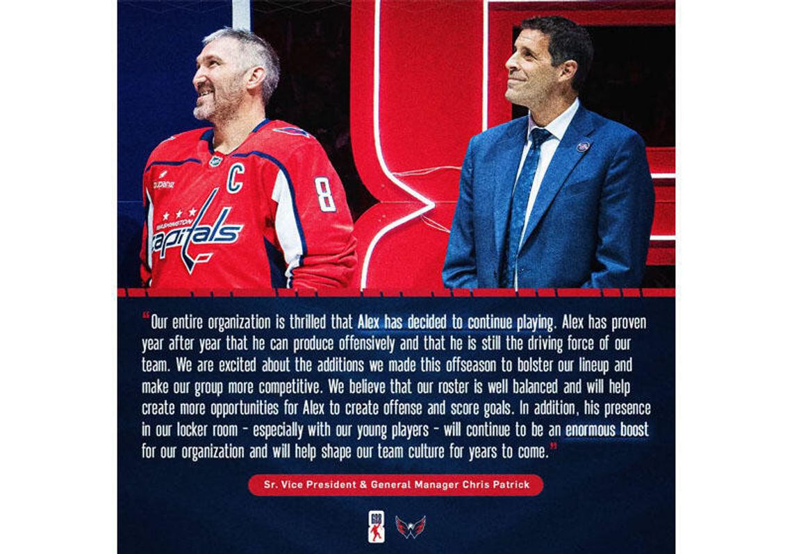 Liga NHL - Owieczkin przedłużył kontrakt z Capitals, rozegra 22. sezon