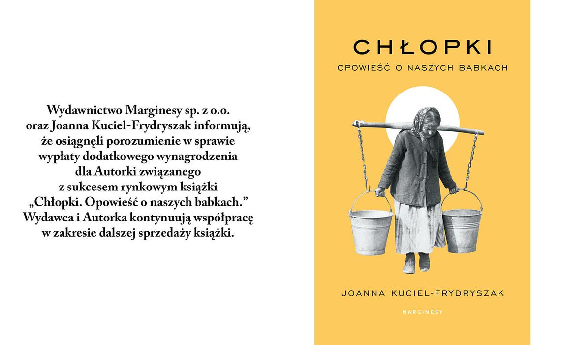 Marginesy i autorka „Chłopek" osiągnęli porozumienie ws. dodatkowego wynagrodzenia