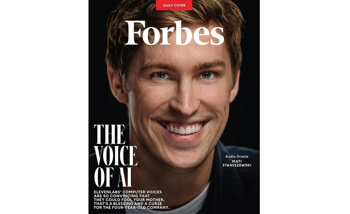 Mateusz Staniszewski na okładce Forbesa – ElevenLabs podbija świat AI