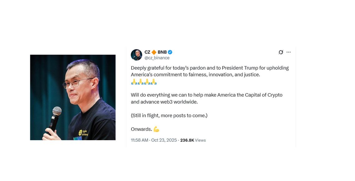 Media: Trump ułaskawił założyciela giełdy kryptowalut Binance