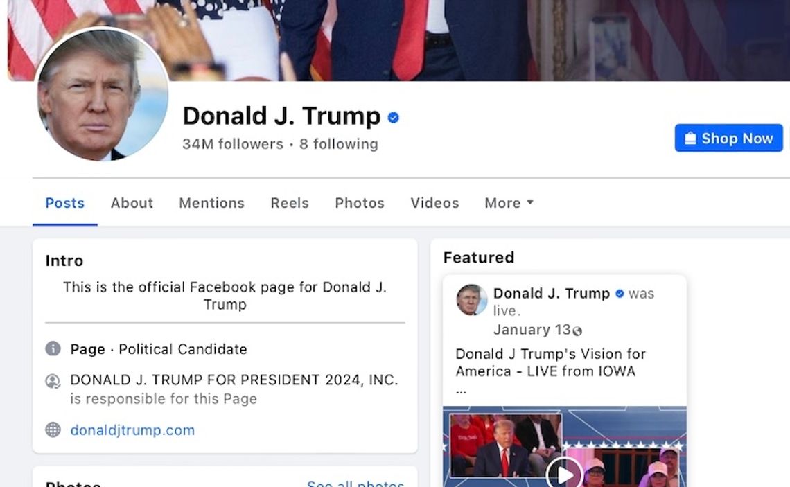 Meta zdjęła ograniczenia z kont Trumpa na Facebooku i Instagramie