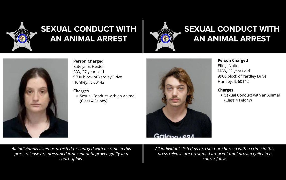 Mieszkańcy Huntley z zarzutami po nagraniu czynów seksualnych z psem