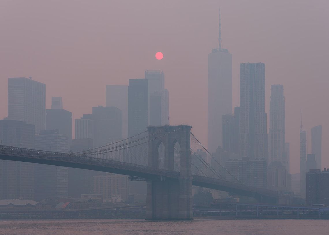 Miliony Amerykanów dotkniętych złą jakością powietrza z powodu pożarów w Kanadzie Miliony Amerykanów dotkniętych złą jakością powietrza z powodu pożarów w Kanadzie