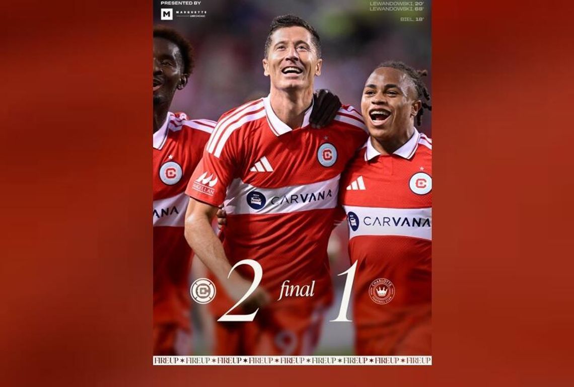 MLS – Pierwsze gole Lewandowskiego w MLS i wygrana Chicago Fire z Charlotte MLS – Pierwsze gole Lewandowskiego w MLS i wygrana Chicago Fire z Charlotte
