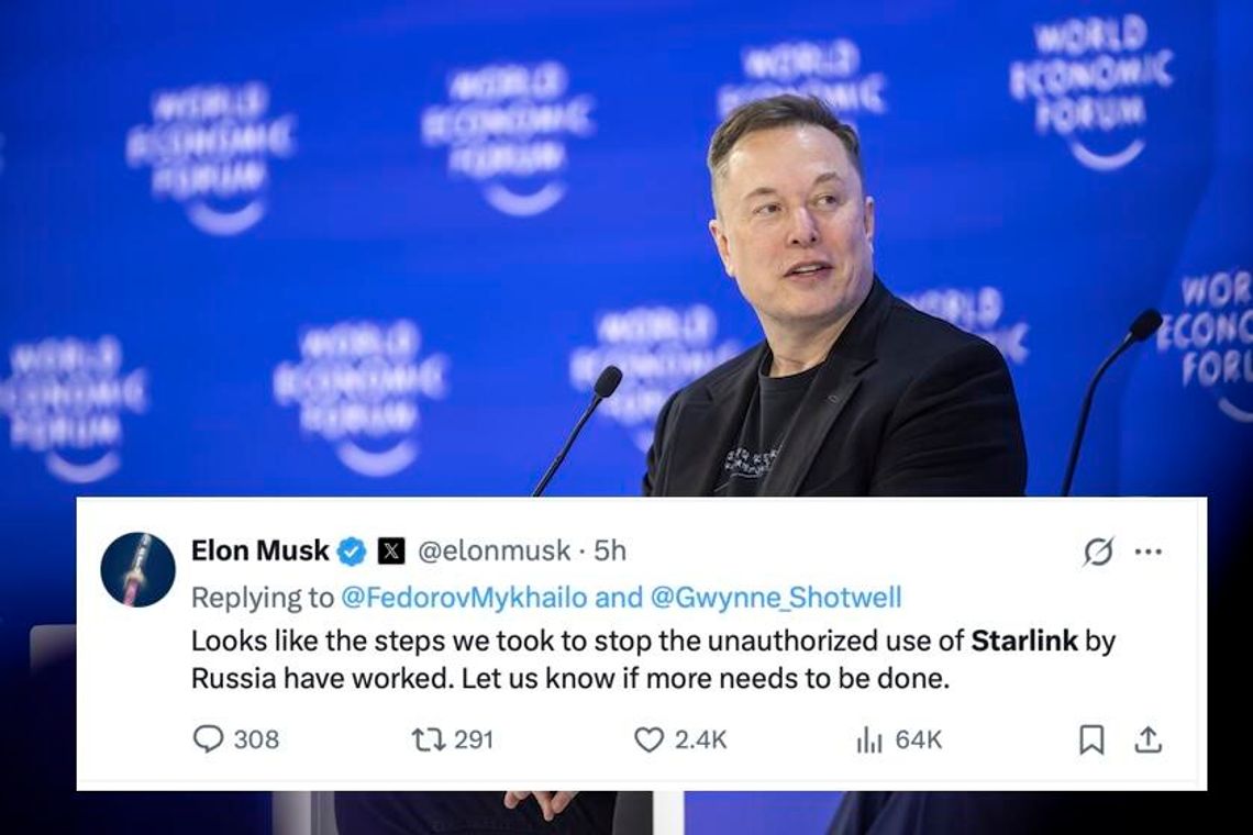 Musk: podjęliśmy skuteczne kroki, by uniemożliwić Rosji korzystanie ze Starlinka