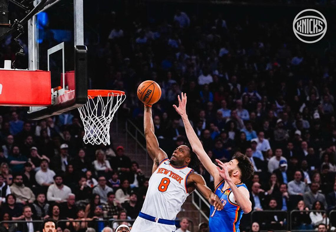 NBA - porażka Knicks z mistrzami z Oklahoma City, Sochan bez punktów