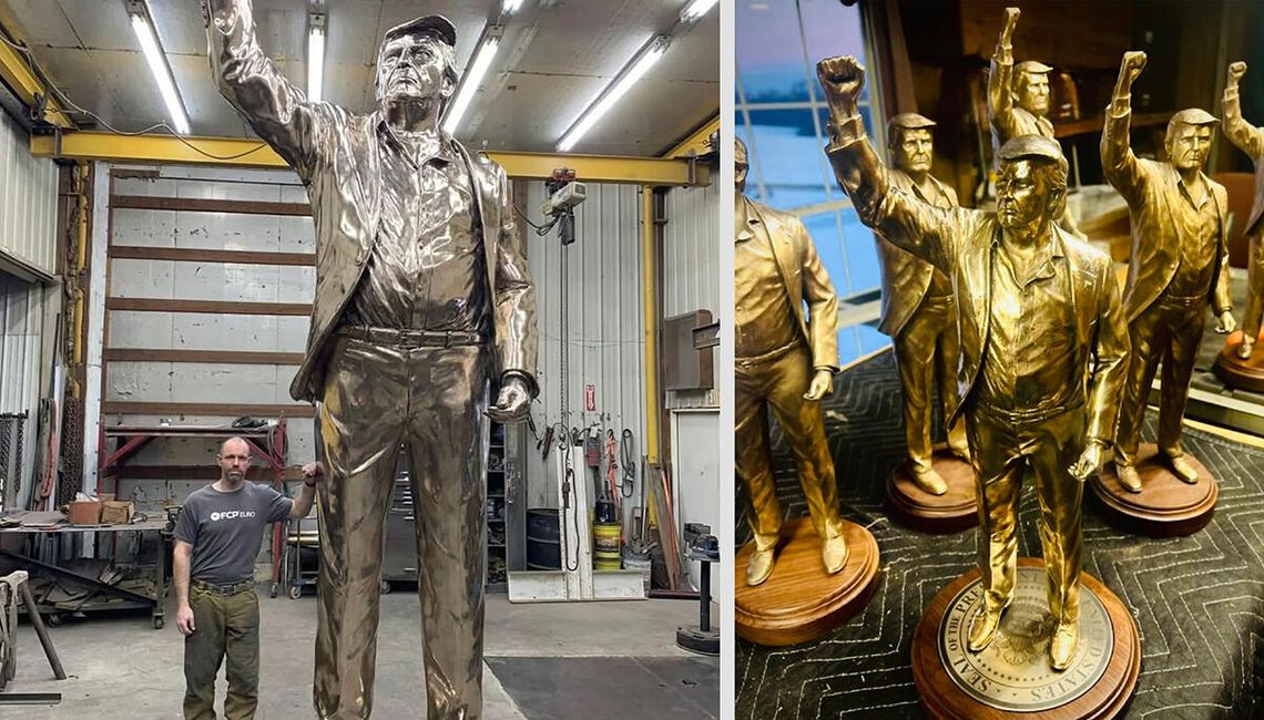 "NYT": pozłacana, 4,5-metrowa statua Trumpa, nazwana Don Colossus, stanie na Florydzie