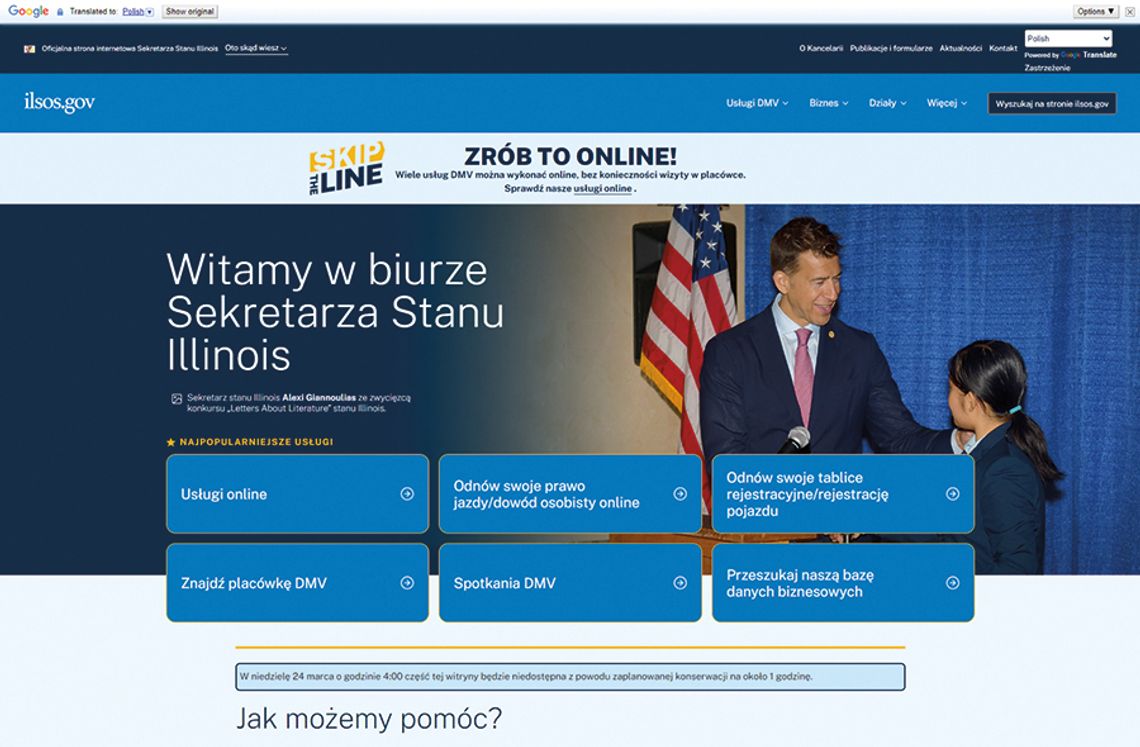 Odnowienie prawa jazdy i inne usługi teraz możliwe po polskui w 130 innych językach na stronie sekretarza stanu Illinois
