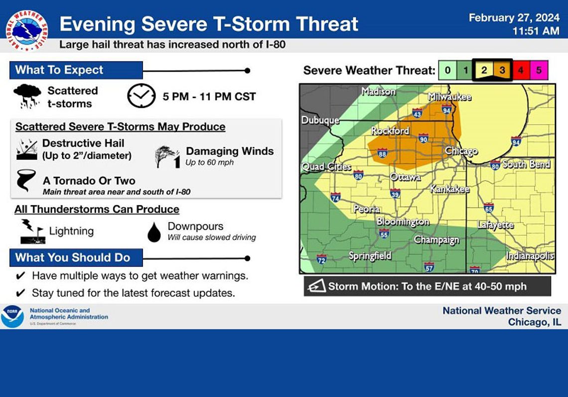 Ostrzeżenie przed burzami z gradem i porywistym wiatrem, a nawet tornadami na północy Illinois (WIDEO)