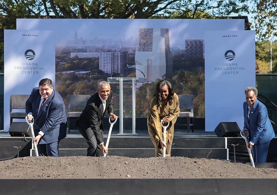 Po latach przeszkód ruszyła budowa Centrum Prezydenckiego Obamy. Była prezydencka para na uroczystej inauguracji w Chicago (WIDEO)