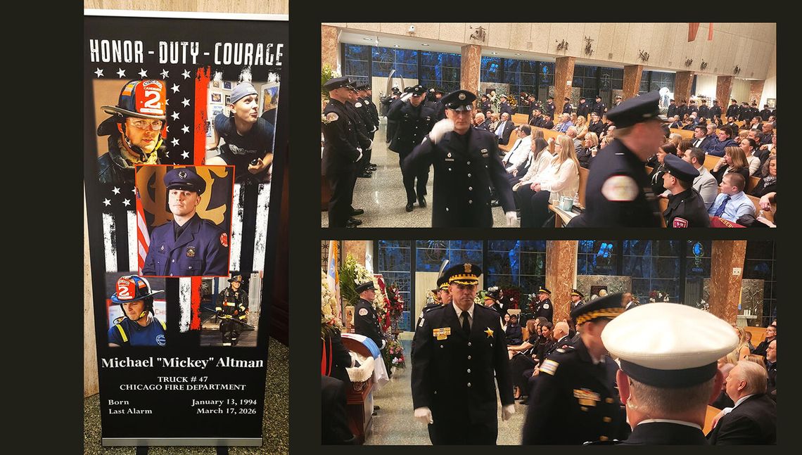 Pogrzeb chicagowskiego strażaka przełożony, jego żona urodziła córkę Pogrzeb chicagowskiego strażaka przełożony, jego żona urodziła córkę