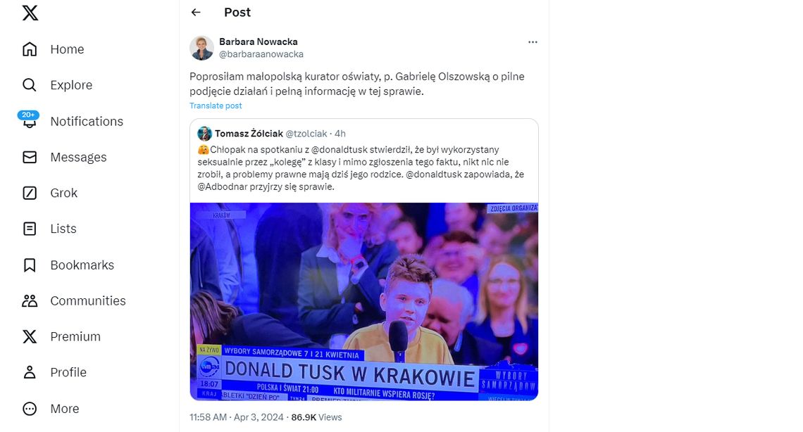 Premier skieruje do prokuratury sprawę chłopca, który opowiedział o wykorzystaniu w szkole