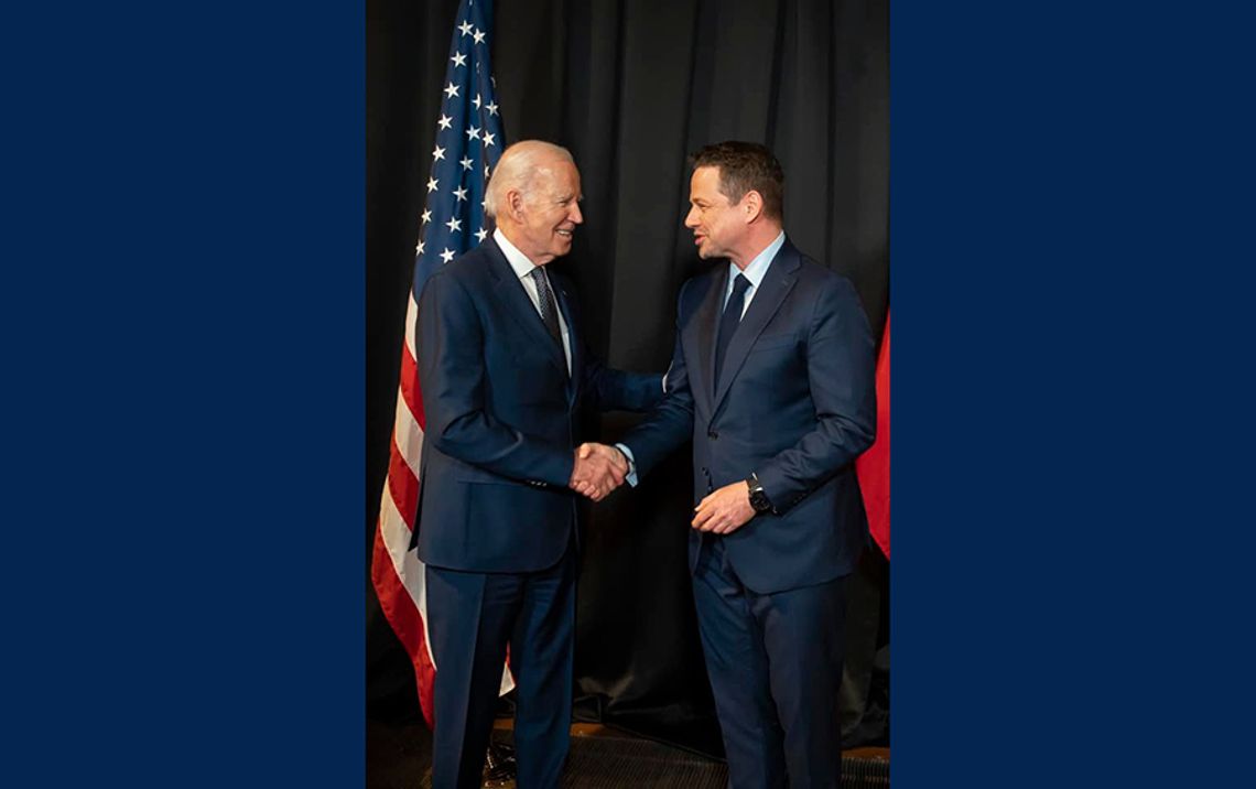 Prezydent Joe Biden spotkał się z prezydentem Warszawy Rafałem Trzaskowskim