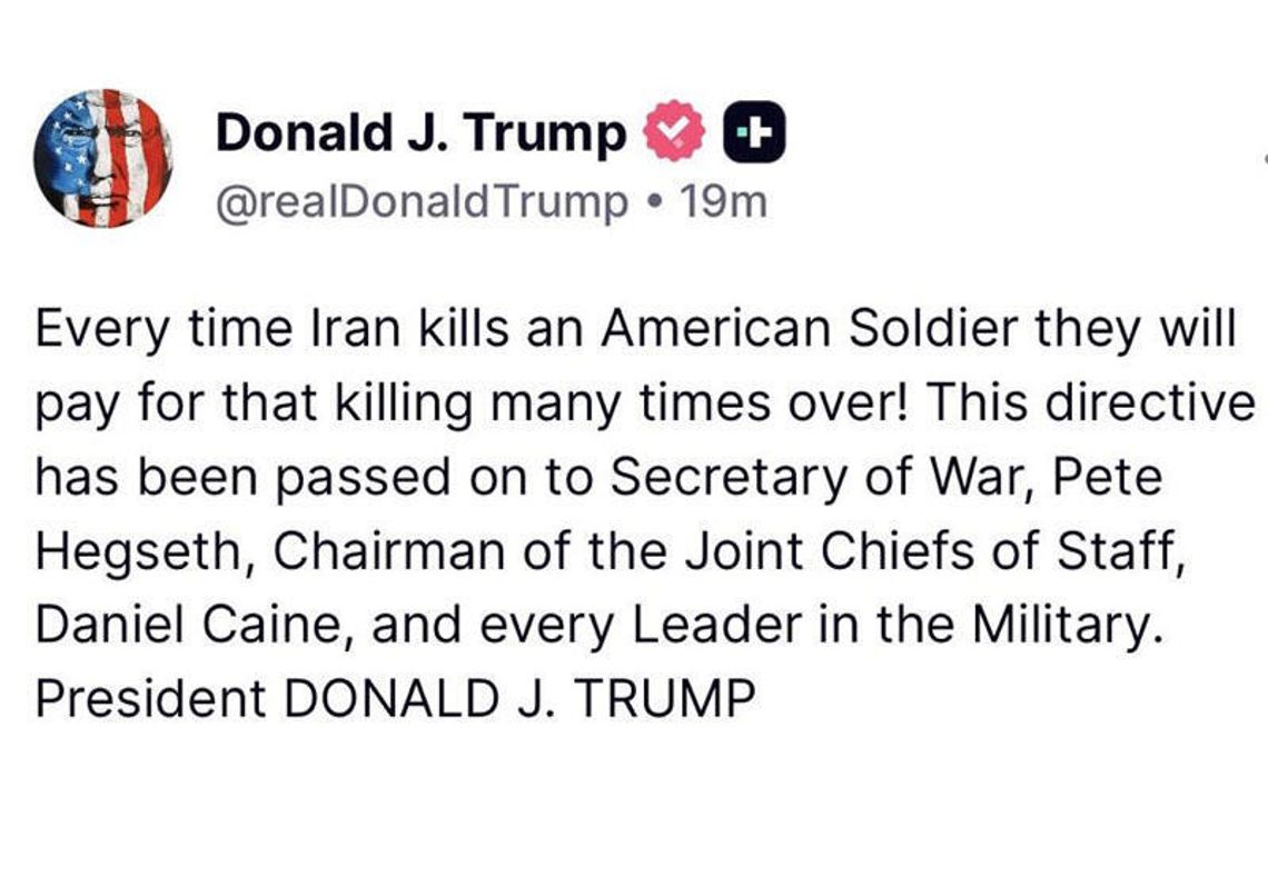 Prezydent Trump: gdy Iran zabije naszego żołnierza, poniesie dużo gorsze konsekwencje Prezydent Trump: gdy Iran zabije naszego żołnierza, poniesie dużo gorsze konsekwencje