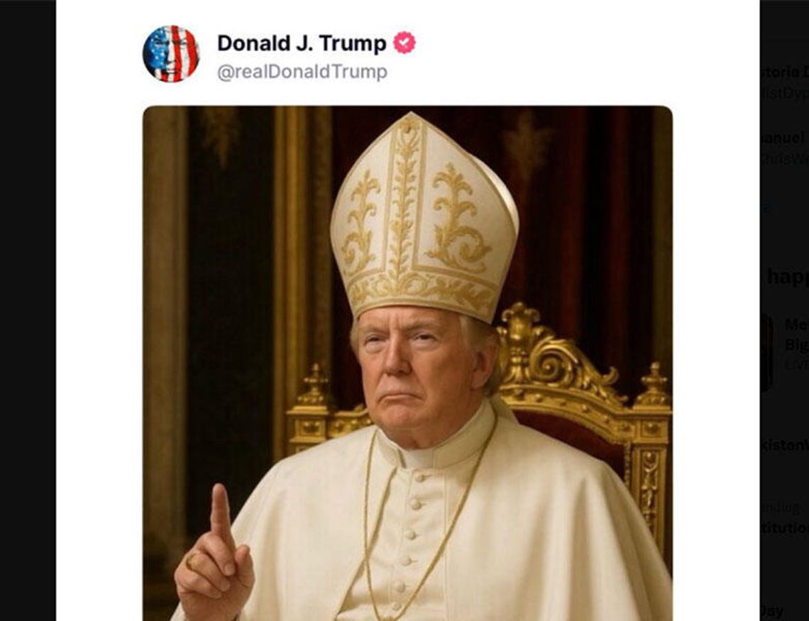 Prezydent Trump: katolicy byli zachwyceni grafiką przedstawiającą mnie jako papieża
