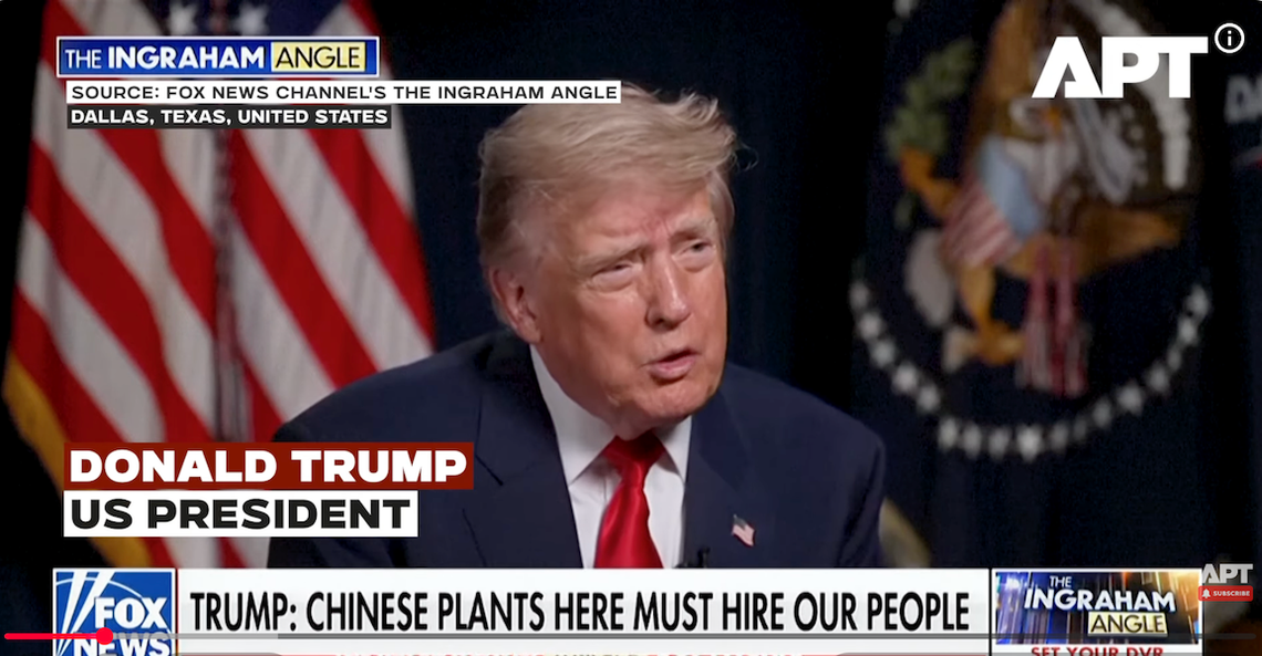 Prezydent Trump: nie miałbym nic przeciwko chińskim fabrykom samochodów w Ameryce (WIDEO)