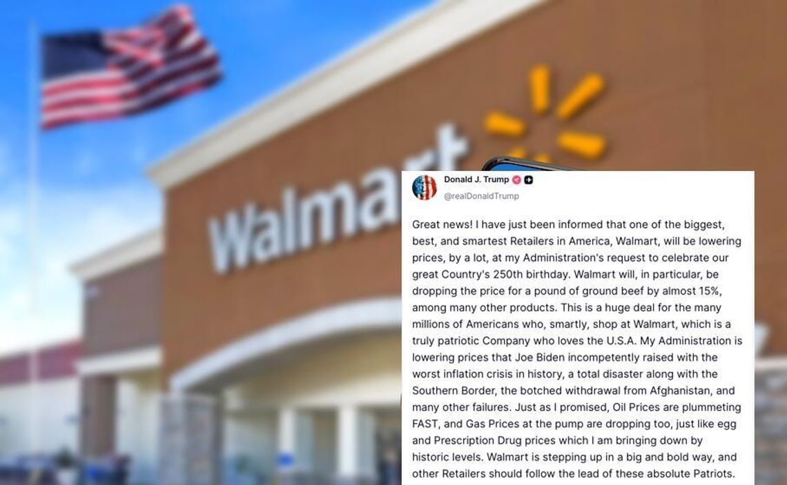 Prezydent Trump ogłosił, że Walmart obniży ceny na jego prośbę Prezydent Trump ogłosił, że Walmart obniży ceny na jego prośbę