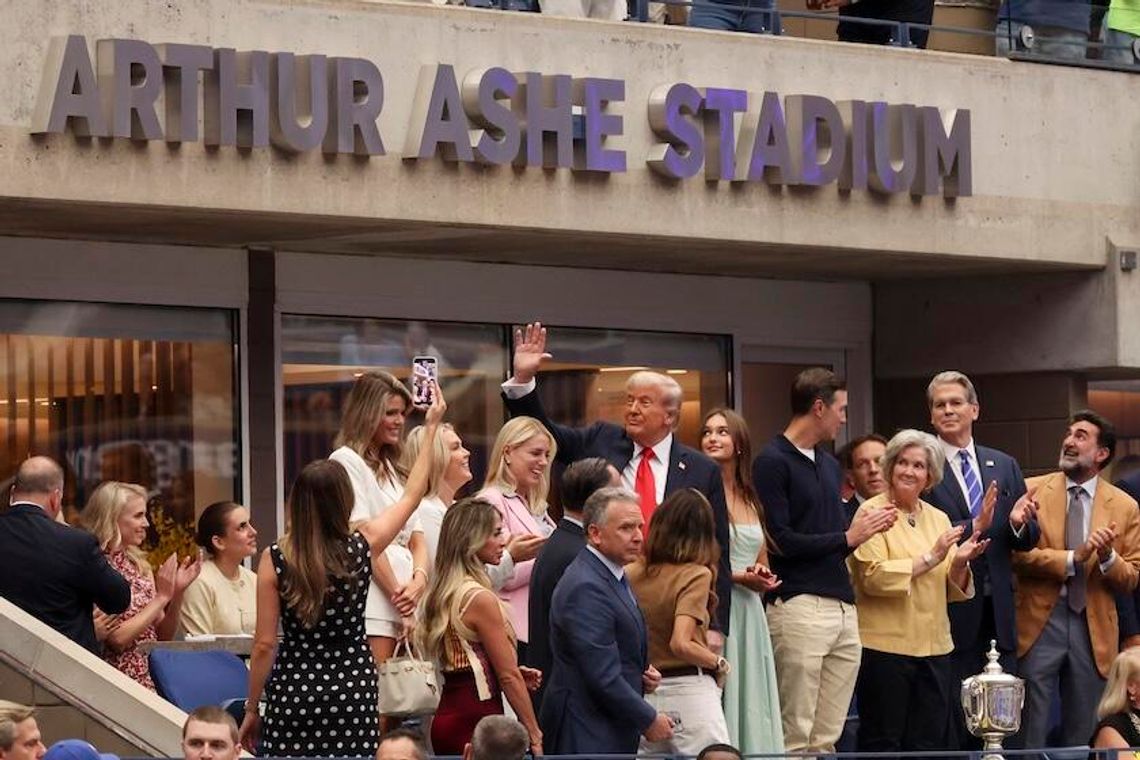 Prezydent Trump przybył na finał mężczyzn tenisowego turnieju US Open