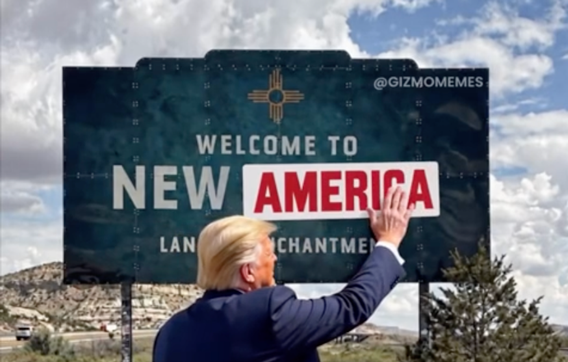 Prezydent Trump sugeruje zmianę nazwy stanu Nowy Meksyk na "Nowa Ameryka" Prezydent Trump sugeruje zmianę nazwy stanu Nowy Meksyk na "Nowa Ameryka"