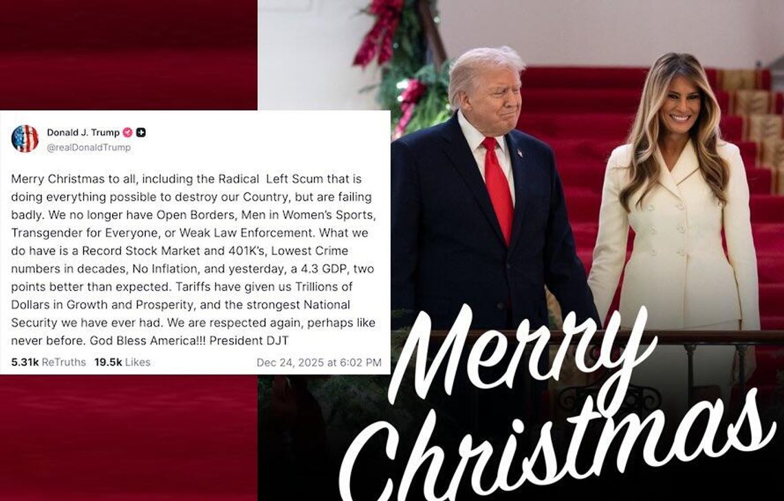 Prezydent Trump: Wesołych Świąt wszystkim