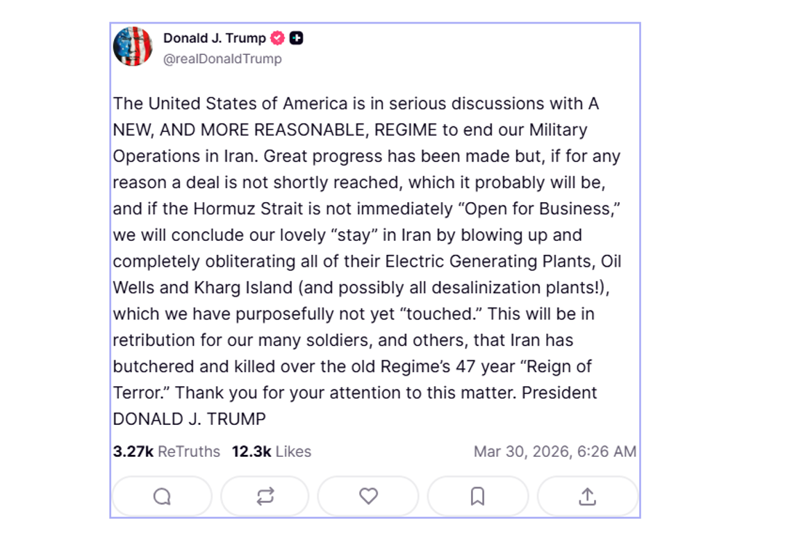 Prezydent Trump zagroził Iranowi zniszczeniem elektrowni, jeżeli nie zostanie osiągnięte porozumienie