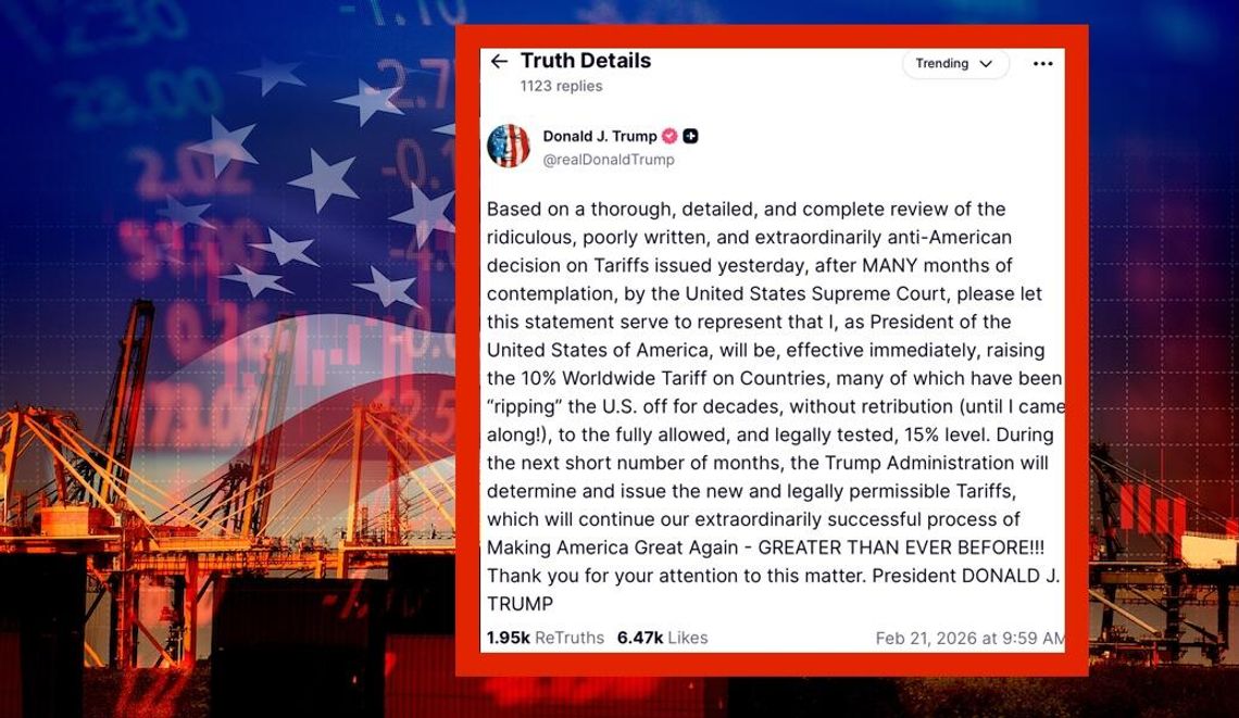 Prezydent Trump zapowiedział podniesienie globalnej stawki celnej z 10 do 15 proc.