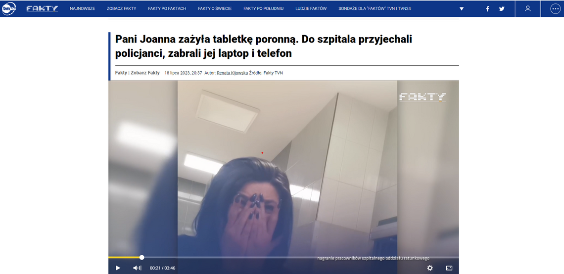 Rzecznik Praw Pacjenta ws. materiału "Faktów" TVN: pacjent ma prawo do poszanowania intymności