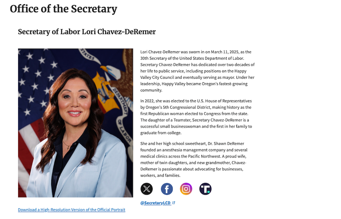 Sekretarz Departamentu Pracy USA odchodzi ze stanowiska