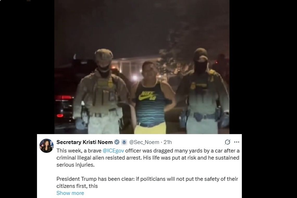 Sekretarz DHS Kristi Noem w Elgin obserwowała nalot ICE