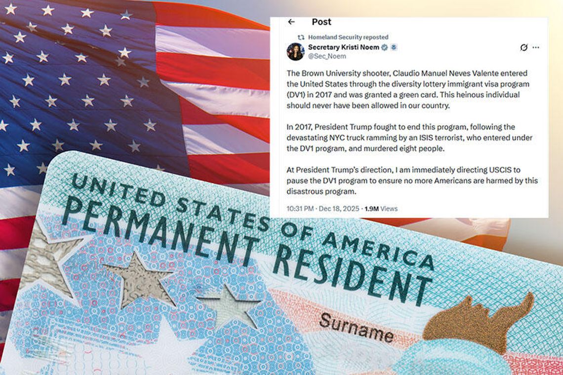 Sekretarz DHS zapowiada zawieszenie loterii wizowej po zabójstwie na Uniwersytecie Browna