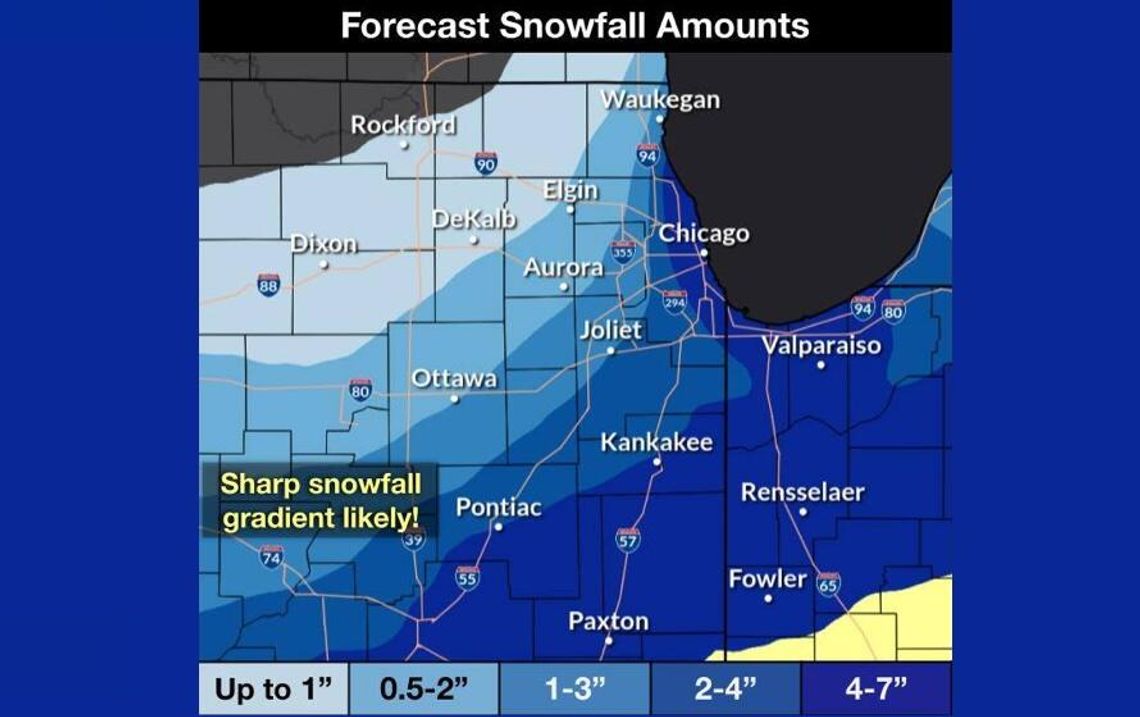 Synoptycy zapowiadają śnieg w powiatach metropolii chicagowskiej Synoptycy zapowiadają śnieg w powiatach metropolii chicagowskiej